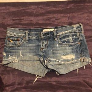 Distressed Abercrombie denim short shorts